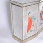 Vintage Italian Chinoiserie Eglomise Mirrored Cabinet, Sideboard or Bar