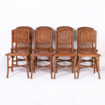 Set of Eight Vintage Wicker Dining Chairs