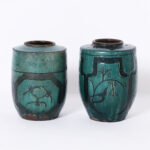 Pair of Antique Persian Glazed Terra Cotta Vases