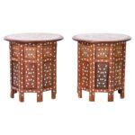 Pair of Antique Anglo Indian Inlaid Stands