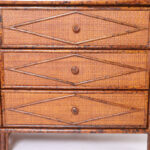 Vintage British Colonial Faux Bamboo and Grasscloth Chest or Dresser