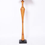 Mid Century Faux Bamboo Floor lamp with a Bamboo Shade
