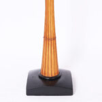 Mid Century Faux Bamboo Floor lamp with a Bamboo Shade