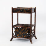 Vintage Faux Bamboo Stand with Magazine Rack by Maitland-Smith