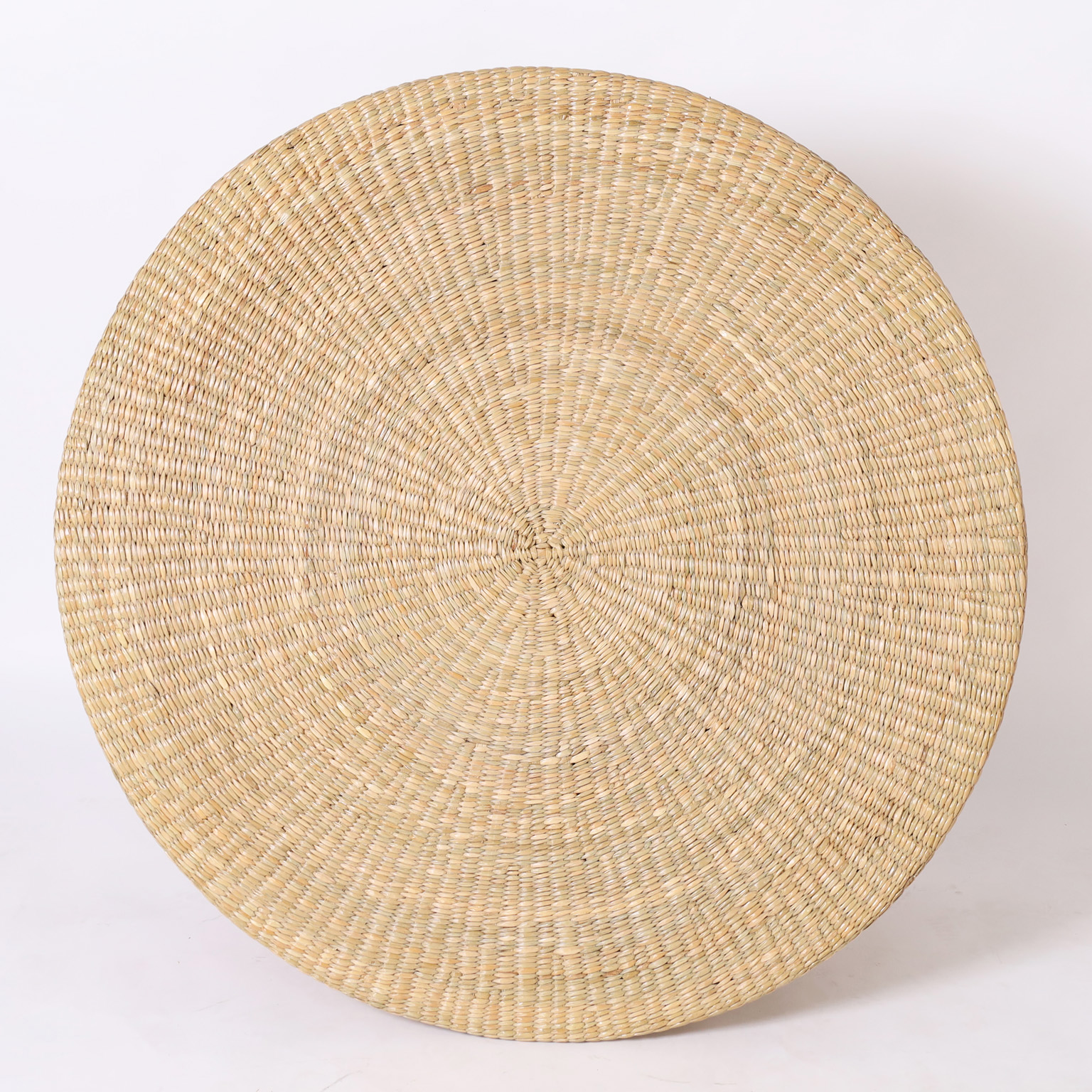Round Reed Wrapped Ghost Drapery Coffee Table from the FS Flores Collection