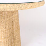 Wicker Dining Table with a Ghost Drapery Base from the FS Flores Collection