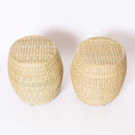 Pair of Woven Reed Garden Seats from the FS Flores Collection