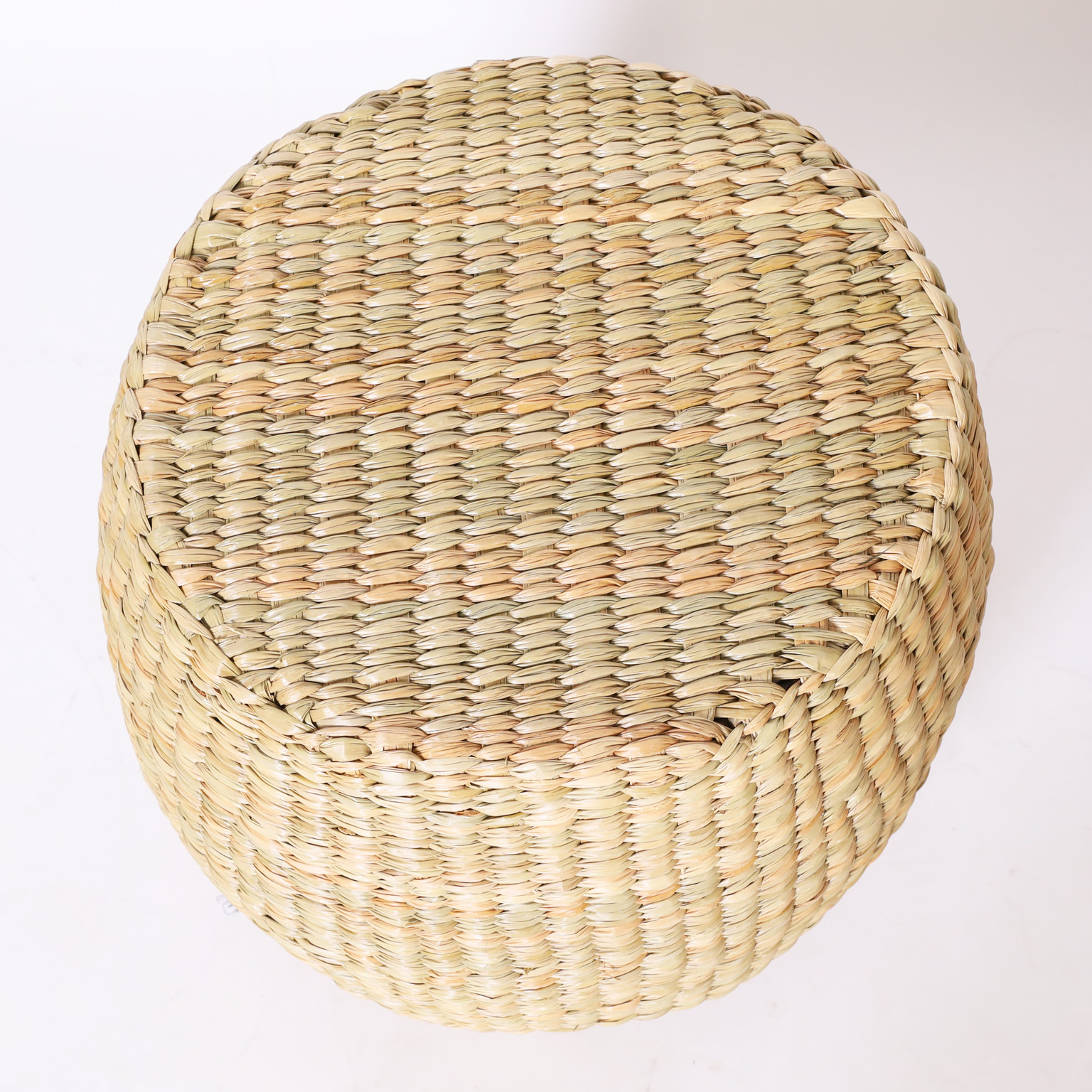 Pair of Woven Reed Garden Seats from the FS Flores Collection