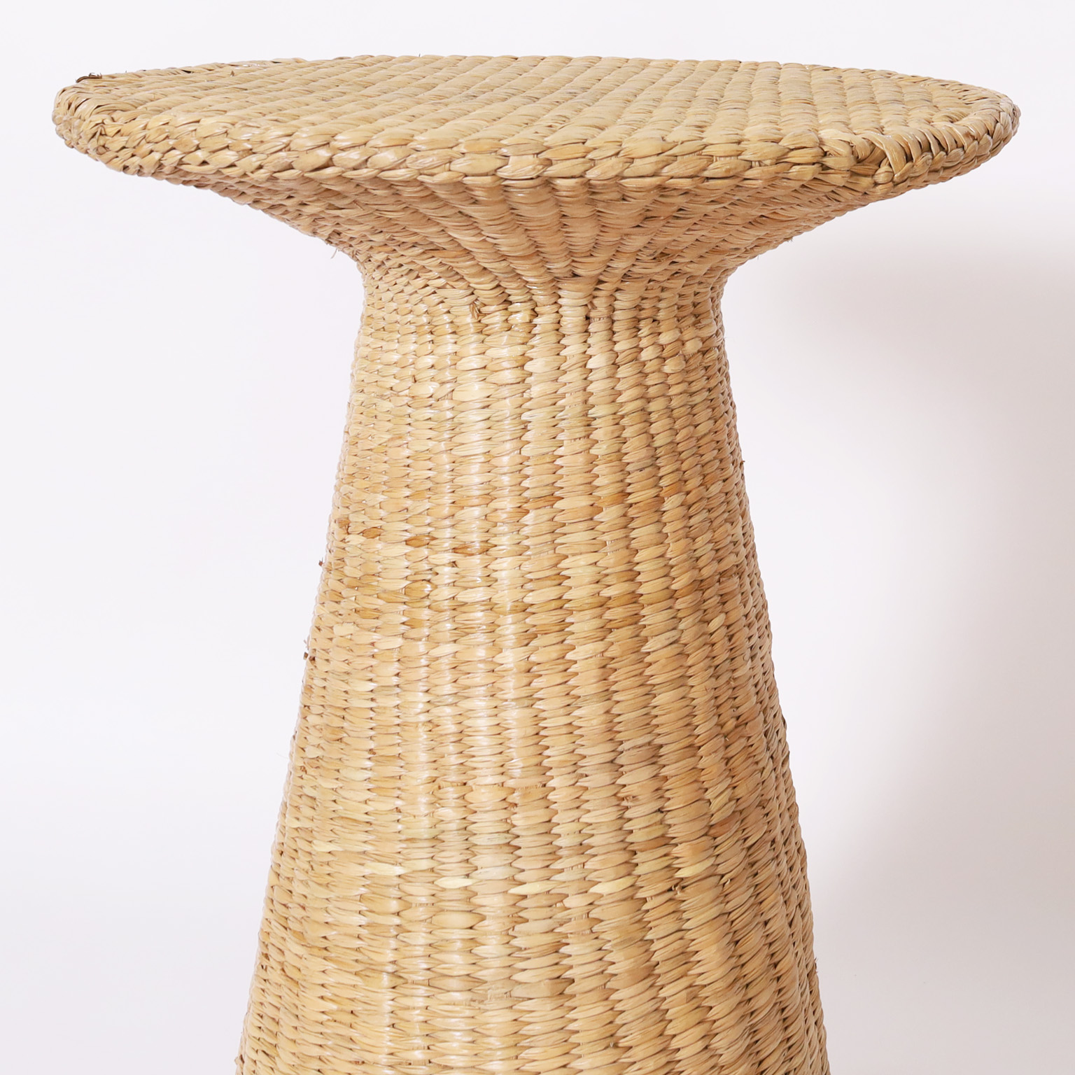 Pair of Woven Reed Mid Century Inspired Stands from the FS Flores Collection
