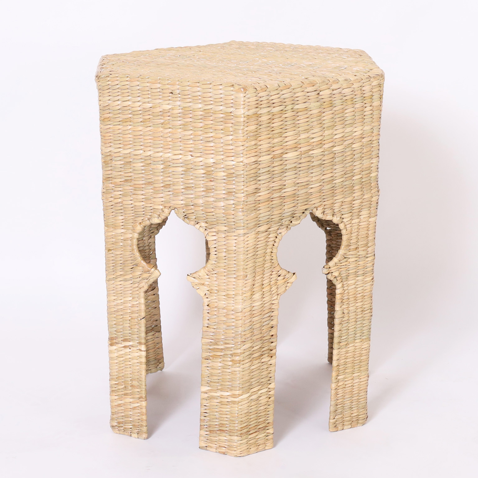 Pair of Woven Reed Moorish Style Stands or Tables from the FS Flores Collection