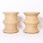 Pair of Woven Reed Mid Century Style Stands from the FS Flores Collection