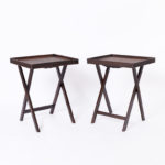 Pair of British Colonial Style Tray Tables or Stands