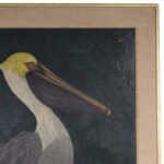 Framed Mid Century Oil Painting of a Pelican