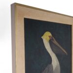 Framed Mid Century Oil Painting of a Pelican