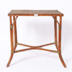 Antique French Bamboo and Rattan Bistro Table