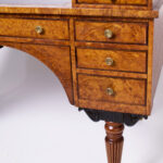 Antique French Restoration Period Leather Top Burled Elm Desk