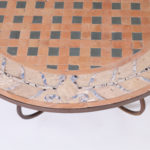 Vintage French Tile Top Table with Iron Base