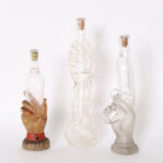 Group of Three Antique French Hand Form Bottles, Priced Individually