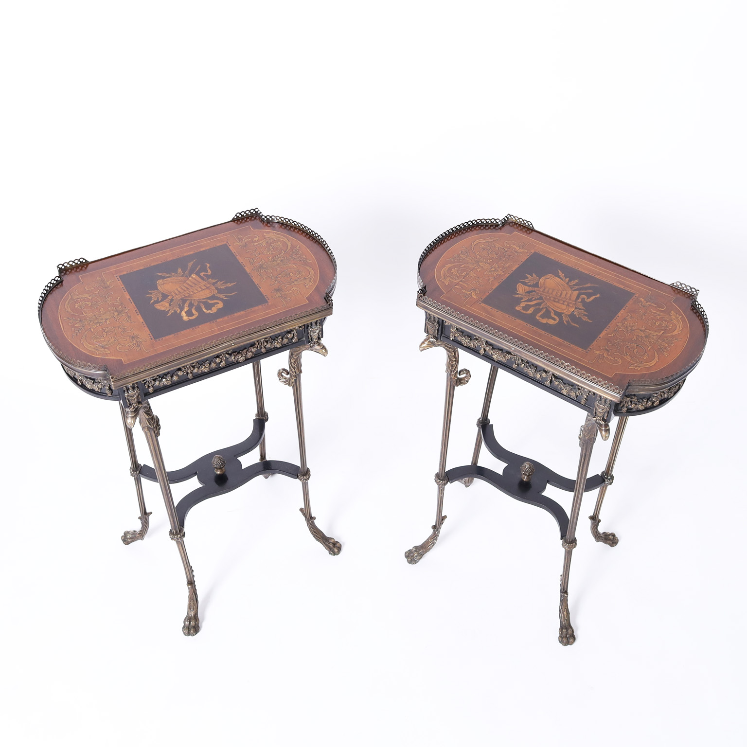 Pair of Antique French Inlaid Tables or Stands