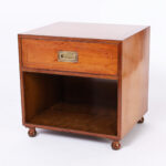 Pair of Vintage Fruitwood Campaign Style Stands by Baker