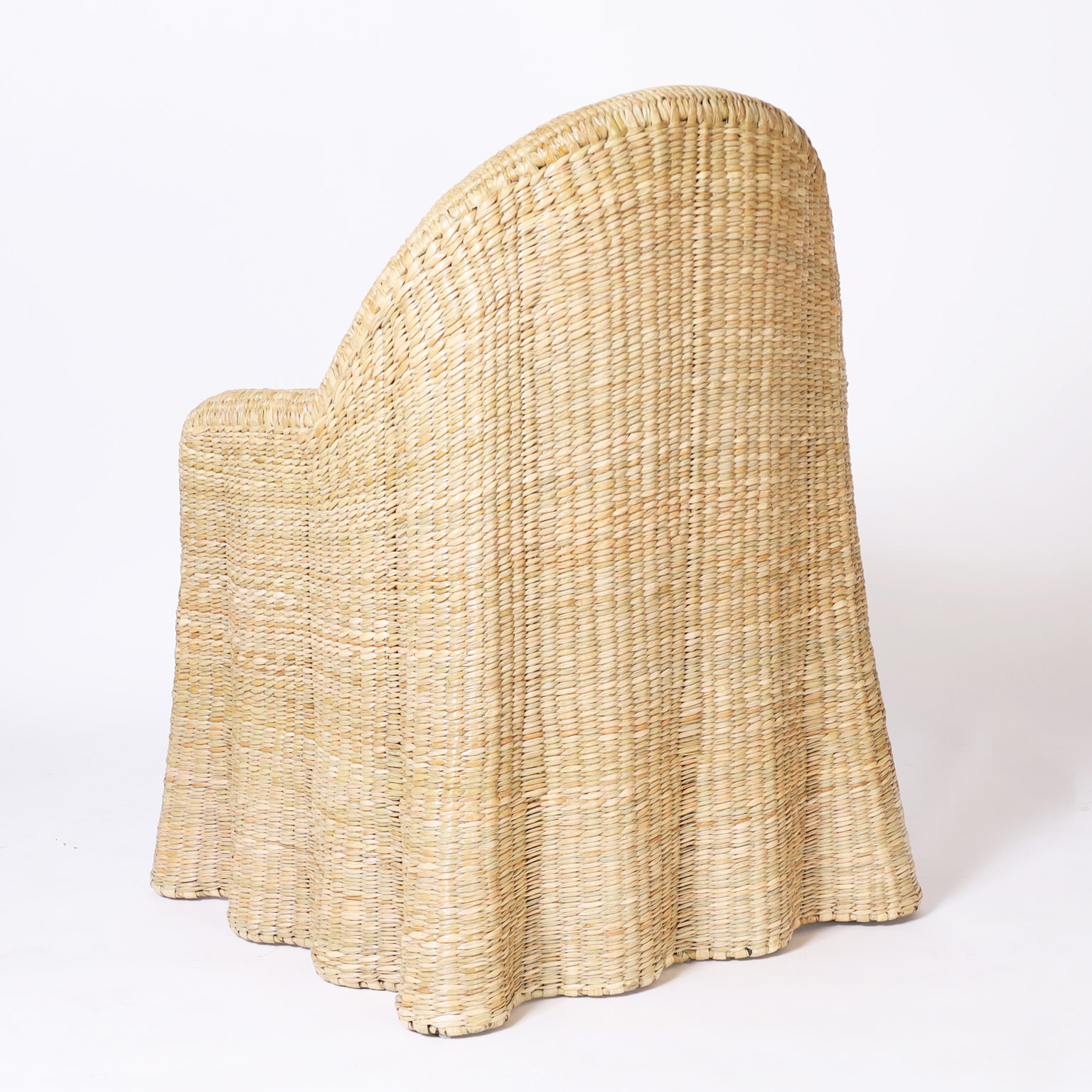 Wicker Drapery Ghost Armchairs by the FS Flores Collection