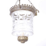 British Colonial Glass and Brass Pendant