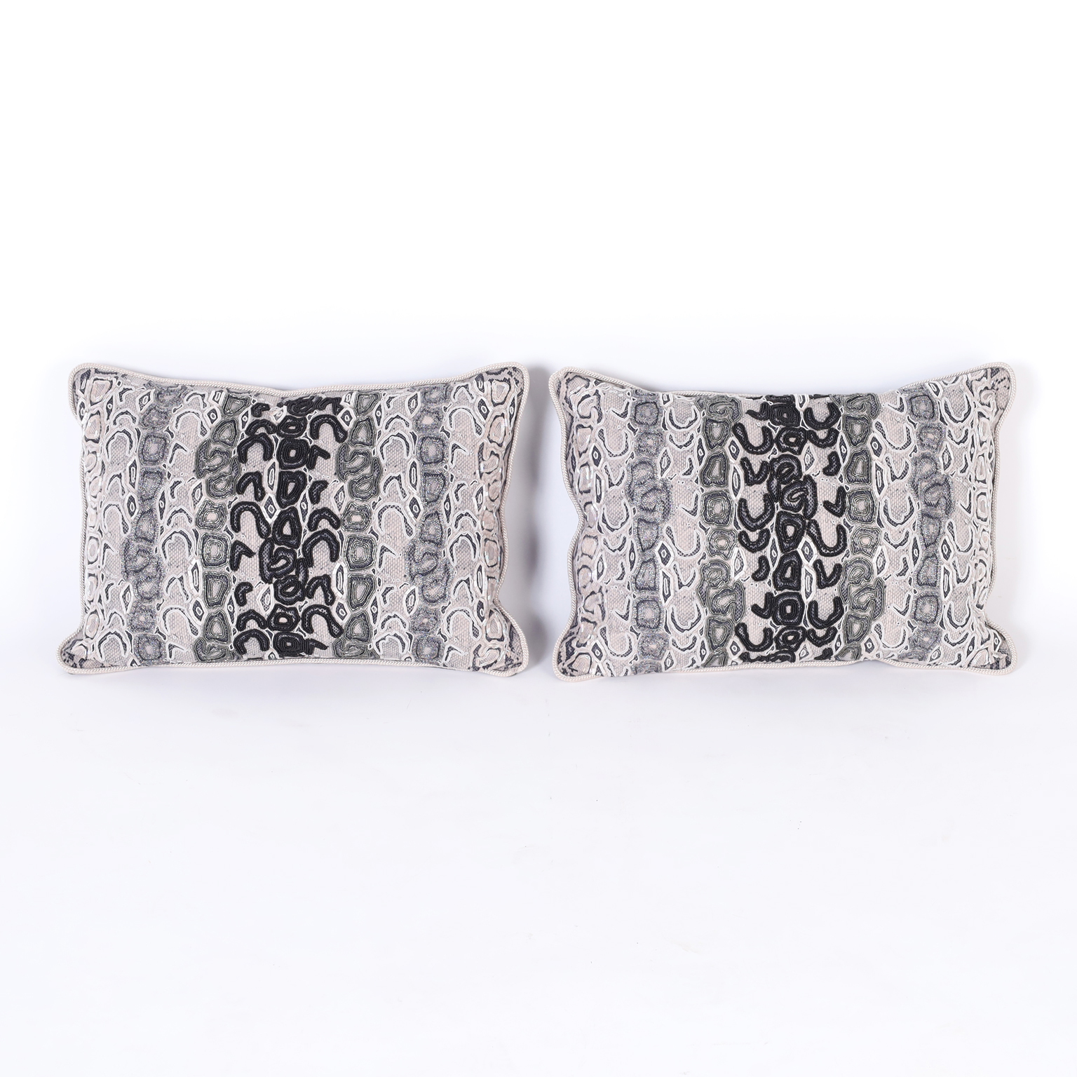 Two Glass Beaded Pillows by Elizabeth Phillips, Priced Individually