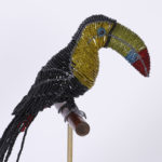 Mid Century Tropical Glass Bead Toucan Sculpture