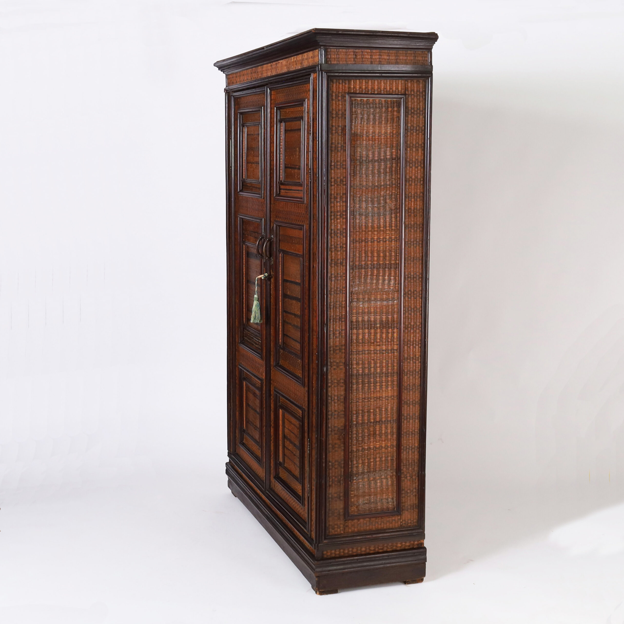 Antique French Grasscloth Cabinet or Armoire