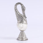 Group of Four Anglo Indian Seashell and Metal Swans