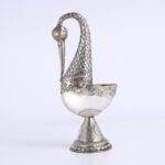 Group of Four Anglo Indian Seashell and Metal Swans