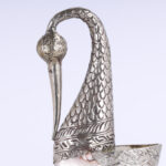 Group of Four Anglo Indian Seashell and Metal Swans