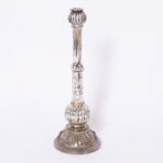 Four Antique English Mercury Glass Candlesticks, Priced Per Pair