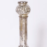 Four Antique English Mercury Glass Candlesticks, Priced Per Pair