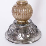 Four Antique English Mercury Glass Candlesticks, Priced Per Pair