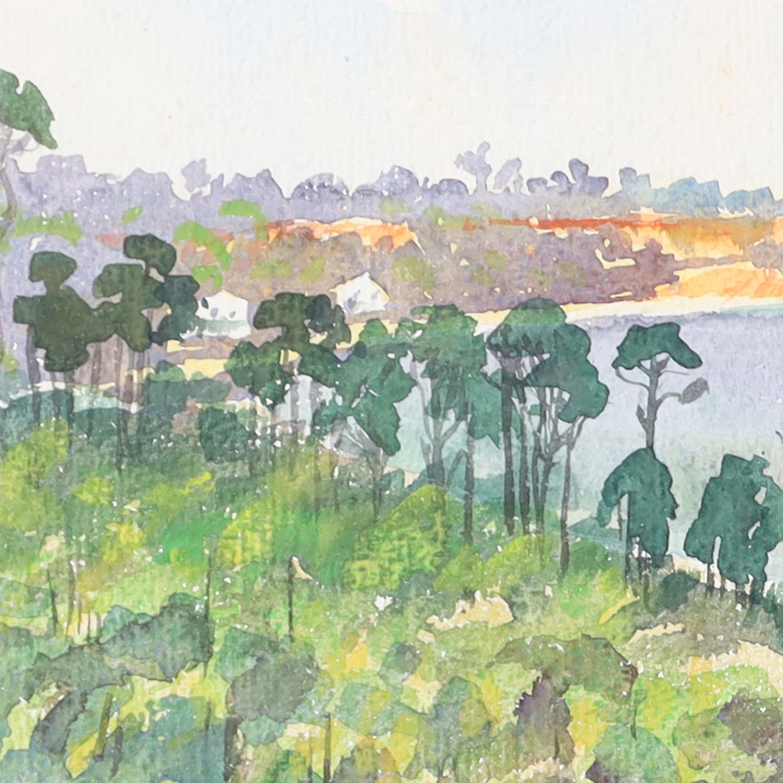 Group of Three Escambia Bay Florida Watercolor Painting by Joy Postle