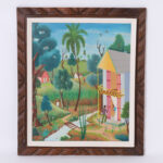 Mid Century Haitian Painting of a Village