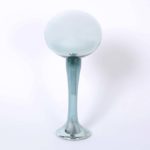 Mid Century Blue Mercury Glass Gazing Ball Sculpture