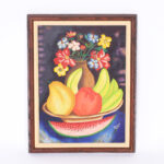 Vintage Haitian Still Life Painting on Board