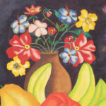 Vintage Haitian Still Life Painting on Board