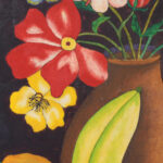 Vintage Haitian Still Life Painting on Board