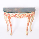 Antique Italian Carved Wood Faux Coral Console by Palladio