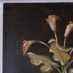 Oil Painting on Burlap of Lily Flowers