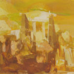 Impressionist Oil Painting of an Aegean Temple