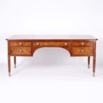 Large British Colonial Style Kittinger Leather Top Desk