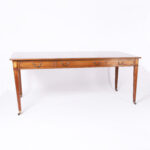 Vintage Leather Top Inlaid Federal Style Desk