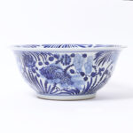 Large Chinese Blue and White Porcelain Aquatic Bowl