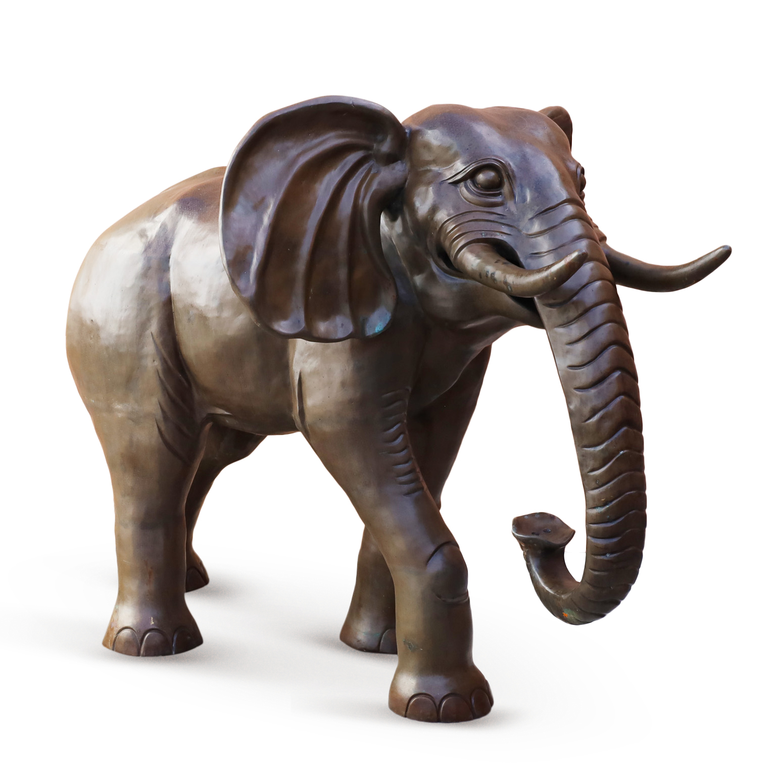 Large British Colonial Style Bronze Elephant Sculpture