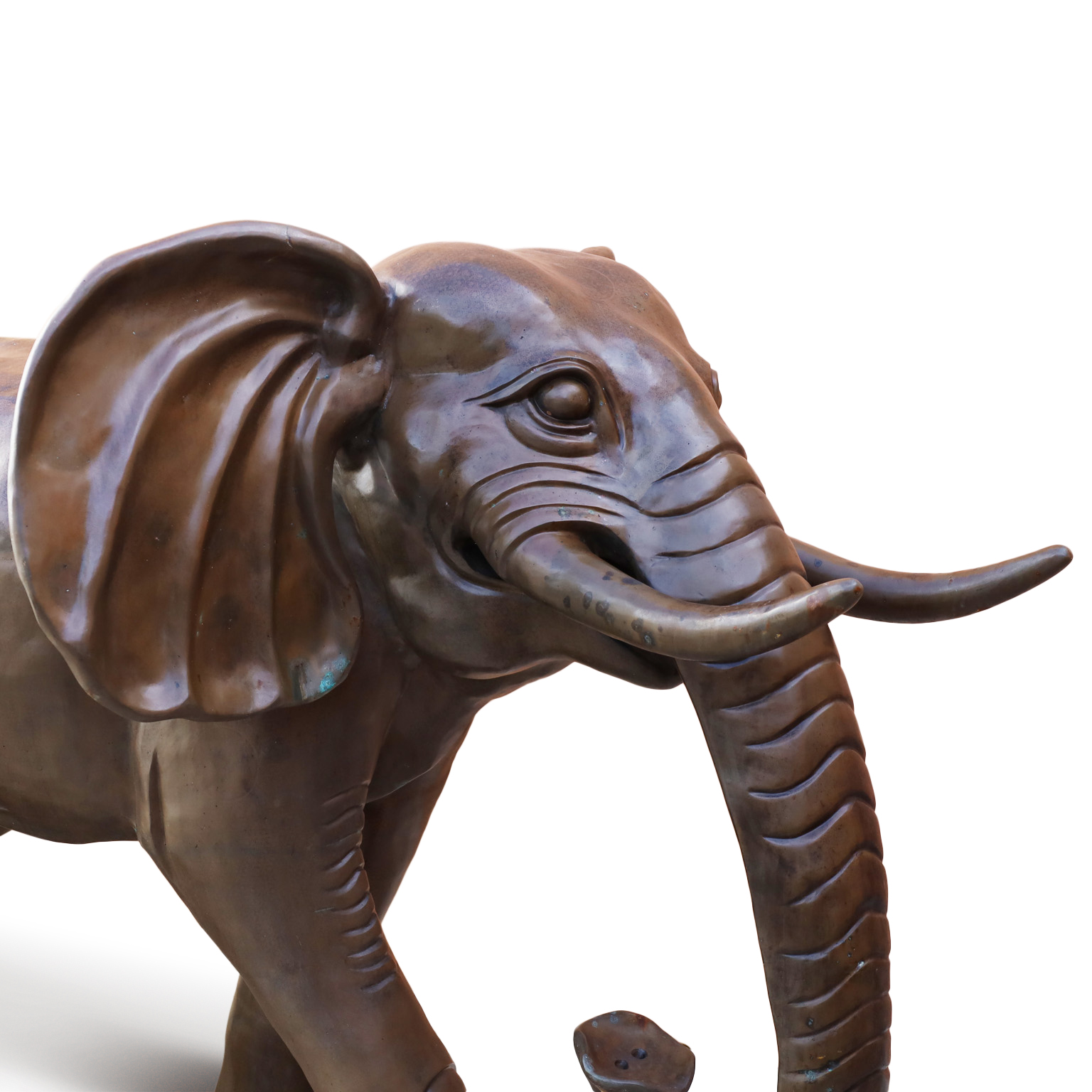 Large British Colonial Style Bronze Elephant Sculpture