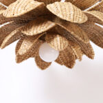 The Nassau Large Wicker Lotus Light Fixture or Pendant From the FS Flores Collection